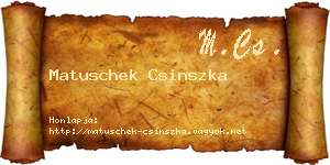 Matuschek Csinszka névjegykártya